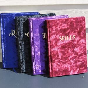 Grimoire Book of Shadows 4-Pc Journal Set Velveteen Dreams Spells Magic Charmed